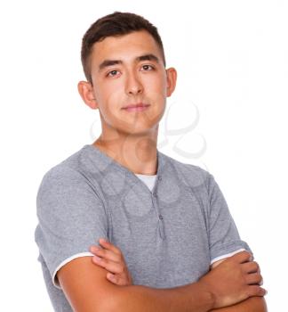 Cheerful young man, isolated over white