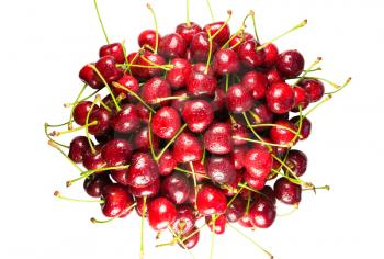 Cherries ripe berries isolated on white