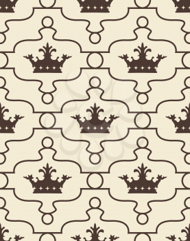 Seamless background with crowns. There is an option in the vector.