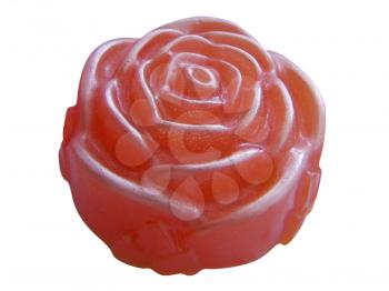 Natural handmade orange soap, in the form of roses.