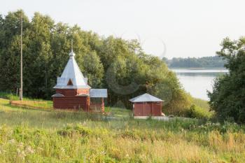 Wooden chapel Florus and Laurus over the source (Vatutine village, Udomlya District, Tver region, Russia)