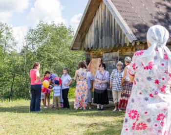 Village Kurovo, Russia - 6 July 2014: Opening memorial board hero in 1812 in the village A.Filisovu Kurowo, Russia.