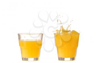 Collage Orange juice in a glass