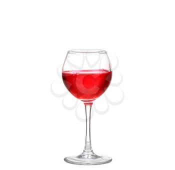 red cocktail with orange on white background