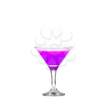 Purple cocktails on white background.