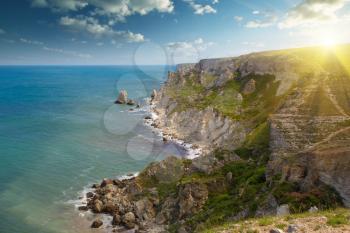 seascape, beautiful views of the rocky cliffs to the sea