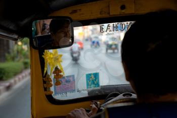 bangkok , thailand 25 march 2017 Tuk Tuk auto rickshaw is a common form of urban transport in Chinatown at Bangkok, Thailand