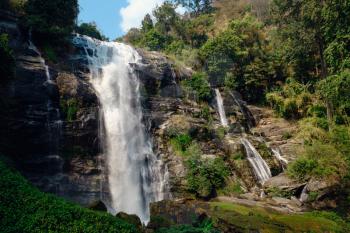 Wachirathan Waterfall at Doi Inthanon National Park, Mae Chaem District, Chiang Mai Province, Thailand.