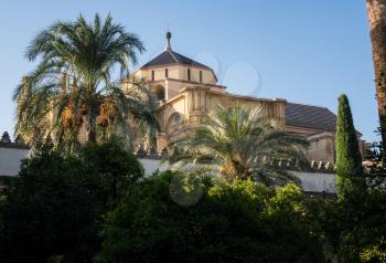 Exterior of the large ornate Mosque and Cathedral of our Lady of the Assumption in Cordoba, Andalucia, Spain