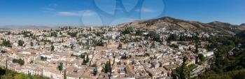 High resolution stitched panorama of ancient city of Granada in Andalucia, Spain, Europe