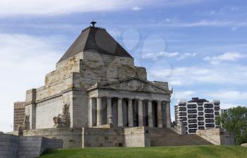The Shrine of Remembrance is memorial to World War One veterans in Melbourne Australia