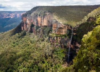 Govetts Leap Waterfall near Blackheath overlooking the majestic Blue Mountains NSW Australia