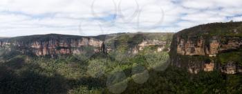 Grose Valley from overlook at Pulpit Rock overlooking the majestic Blue Mountains NSW Australia