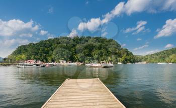 MORGANTOWN, WEST VIRGINIA, USA - SEPTEMBER 4:  Students and vacationers party on Cheat Lake on September 4, 2017 in Morgantown, WV. Labor Day is a big celebration on the lake.