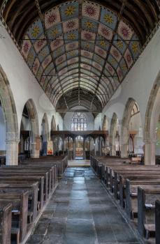 Interior of Saint Nectan parish church of Hartland in village of Stoke in North devon