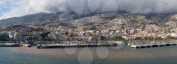 Late afternoon panorama of the town of Funchal on the island of Madiera