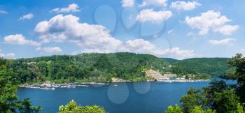 Panorama of the summer colors surrounding Cheat Lake near Morgantown, West Virginia