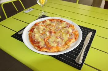 Tasty pizza. Restaurant menu. Dishes which give at restaurants