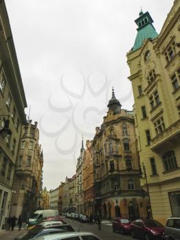 Prague, Czech Republic - August 23, 2016: Attractions of city Prague. Statues and monuments. Historical Buildings