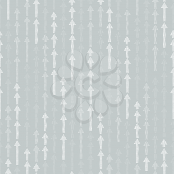 Abstract white seamless pattern. Arrow Up ornamental background. Success texture