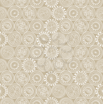 Abstract floral lacy ornament. geometric circle line oriental seamless pattern. Arabic ornamental fabric texture