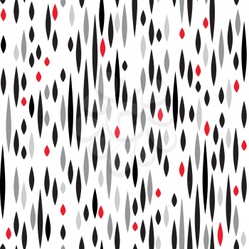 Abstract ink spot seamless pattern. Black, red, white grunge texture. Fall dot ornamental background