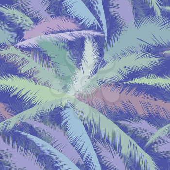 Floral tropical palm leaves seamless pattern. Summer nature ornamental background