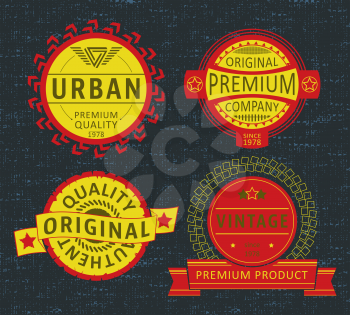T-shirt print design. Insignia vintage stamp. Printing and badge applique label t-shirts, jeans, casual wear. Vector illustration.