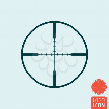 Target icon. Target symbol. Crosshair icon isolated. Reticle icon. Vector illustration