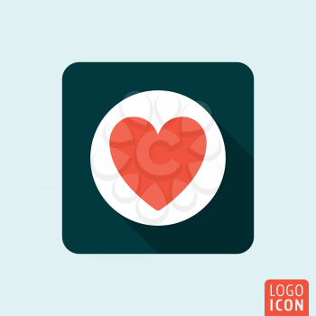 Heart icon. Heart flat design symbol. Vector illustration