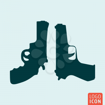 Guns icon isolated. Pistol and revolver symbol. Vector illustration
