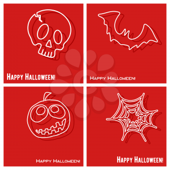 Happy halloween cover template set. Halloween background design for magazine, printing product, party flyer, presentation, cover brochure or booklet. Vector illustration.