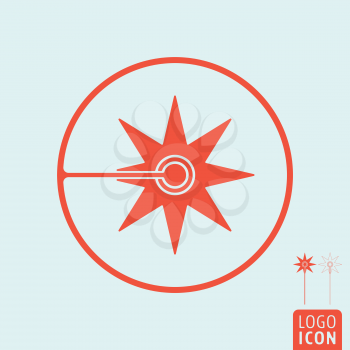 Laser icon isolated. Flash sparks of laser beam symbol. Vector illustration.