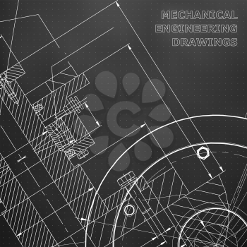Black background. Points. Backgrounds of engineering subjects. Technical illustration. Mechanical engineering. Technical design. Instrument making. Cover, banner, flyer