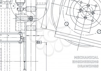 Vector engineering illustration. Computer aided design systems. Instrument-making drawings. Mechanical engineering drawing. Technical illustrations, backgrounds. Blueprint, diagram, plan
