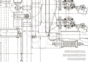 Vector engineering illustration. Mechanical engineering drawing. Instrument-making. Computer aided design system