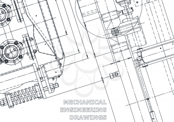 Blueprint. Vector engineering illustration. Computer aided design systems. Instrument-making drawings. Mechanical engineering drawing. Technical illustrations, backgrounds
