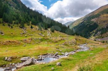 Beautiful landscape nearby Transfagarashan highway in Carpathian mountains, Fagaras ridge. 