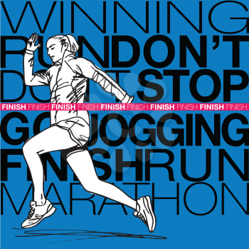 Female runner sketch illustration