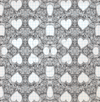 Ornate heart sketch