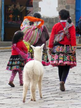 Close up of Peruvian women in authentic dress (Peru)