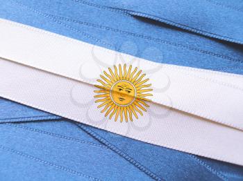ARGENTINIAN flag or banner made with ribbons
