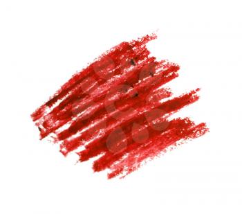 Red color Cosmetic pencil isolated on white background