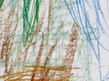 Colorful abstract child's drawing on white background