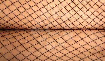 elegant female legs in black mesh pantyhose close-up at shallow depth of field