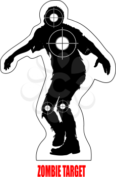 Black and White Walking Dead Zombie Target with Crosshairs