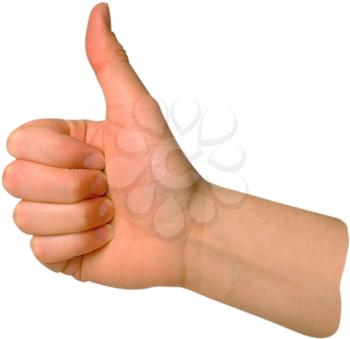 Royalty Free Photo of a Hand Showing a Thumbs Up