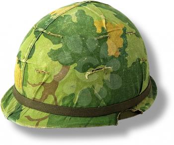 Royalty Free Photo of a Camouflage Army Helmet 