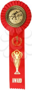 Royalty Free Photo of a First Place Skiing Ribbon 