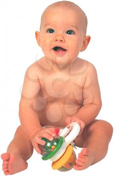 Royalty Free Photo of an Infant Child Playing With a Toy